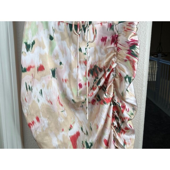 NWT Cider ILLUSION FLORAL RUCHED HALTER MIDI DRESS Size M #315 - Picture 6 of 12